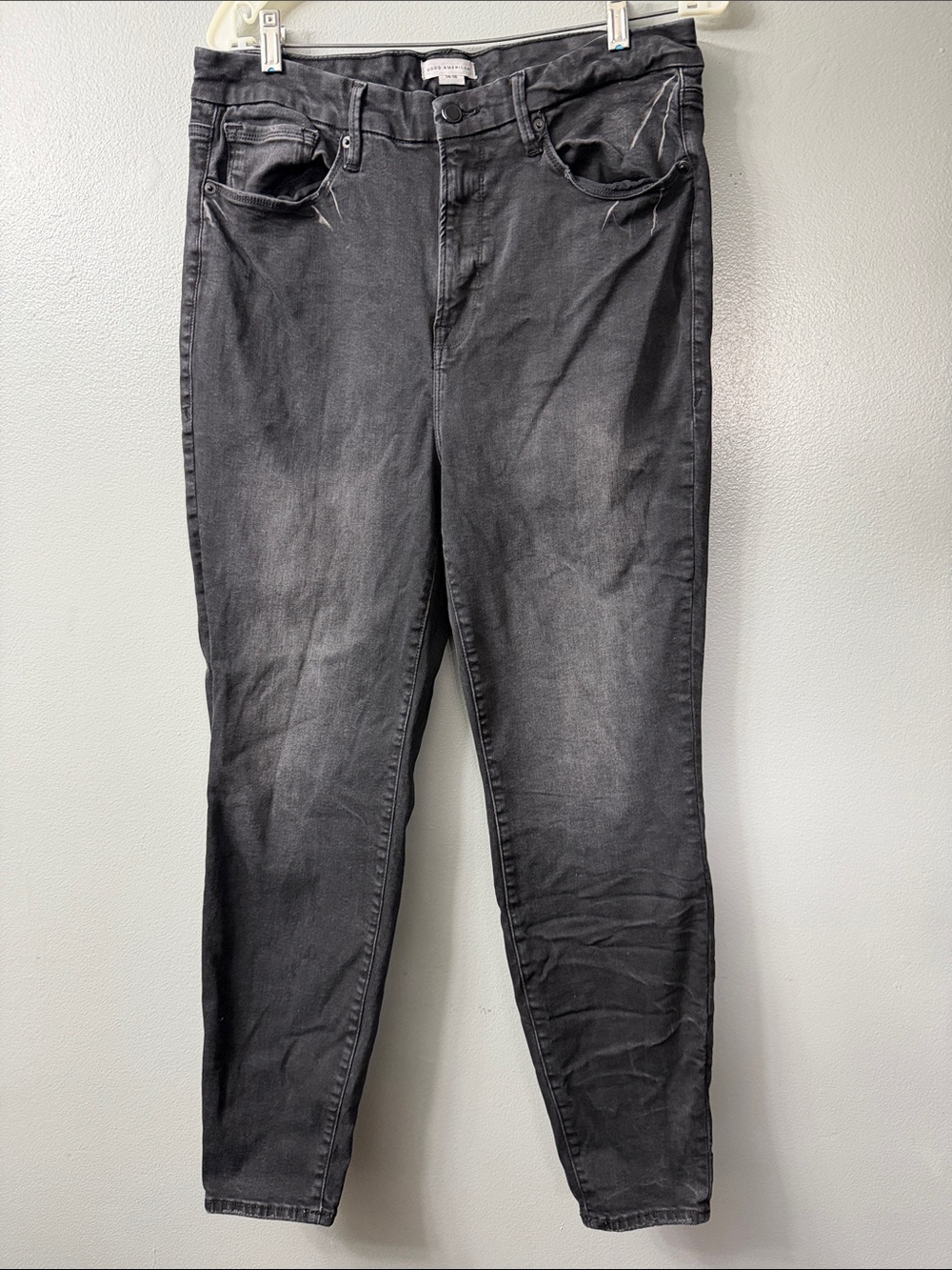 Good American Charcoal Washed Skinny Jeans 14-18